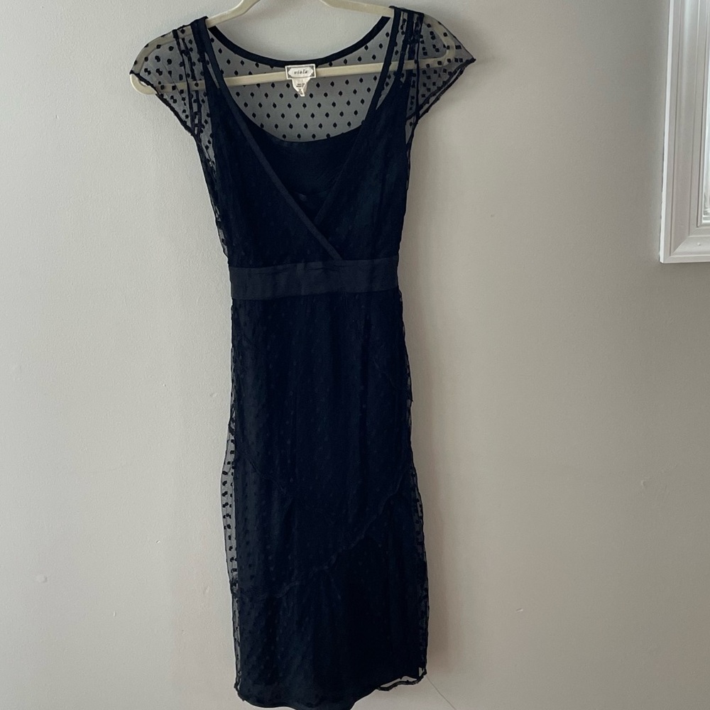 Anthropology Viola Black Midi Dress - Picture 8 of 10